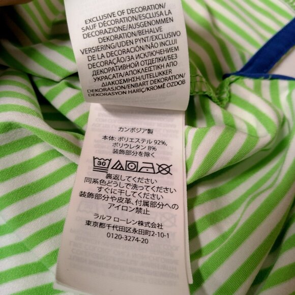 Ralph Lauren RLX Polo Shirt Men Large Green White Stripe Caves Valley Golf Club - Picture 16 of 16